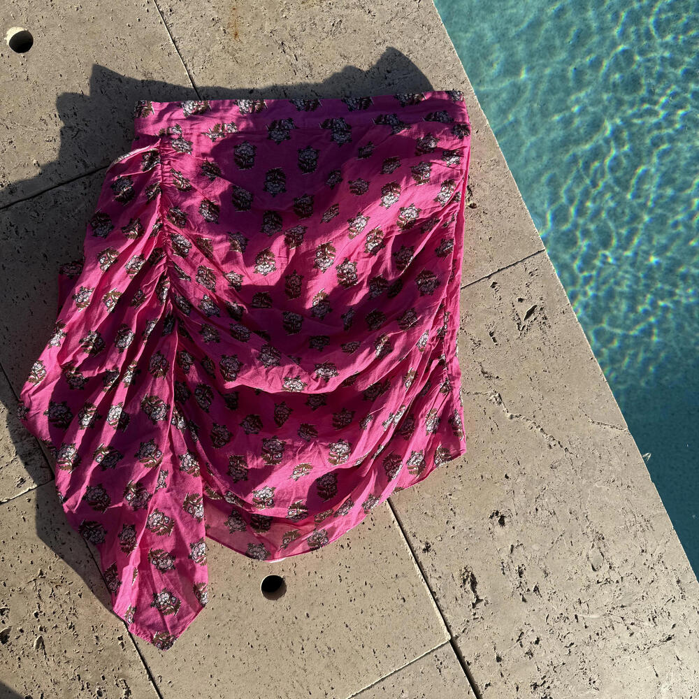 RHODE Marigold Flower Pink Skirt, Size M